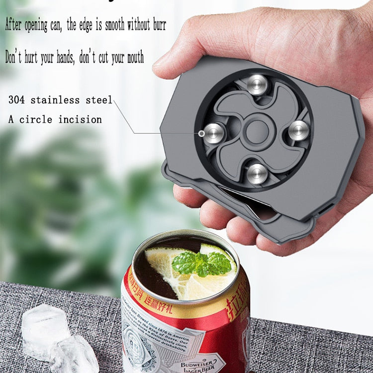 Two-in-one Blue Manual Cutting Can Opener for Beer, Iced Coffee, Soda,  Canned Wine & Cocktails, Energy Drinks Can Top Remover for 8-19 Oz Beverage