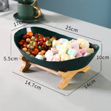 Creative Modern Multi-Layer Fruit Plate - 2/3 Tiers Oval Serving Fruit Bowls With Wood Holder-HOT SALE