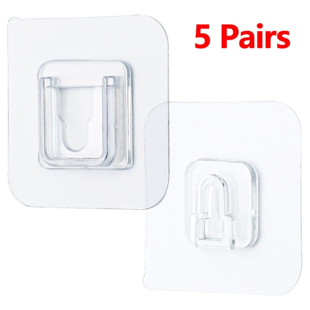 MDSOYOL Double Sided Adhesive Wall Hooks Heavy-Duty Self-Adhesive Hooks,  Wall-Sticking Hooks for Organization Bathroom Kitchen and Office (18 pcs)